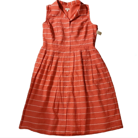 Talbots Dresses & Skirts - Talbots sleeveless collared dress  orange lined sz 14 nwt